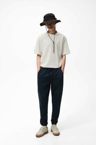 Image 0 of SOFT DENIM JOGGING TROUSERS from Zara