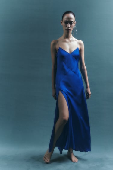 Image 0 of SATIN EFFECT JEWEL DRESS from Zara