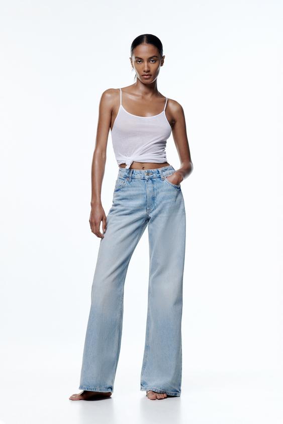 FULL LENGTH FLARE JEANS - Light blue 