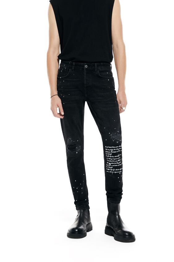 philosopher loan Couscous EMBROIDERED SKINNY JEANS - Black | ZARA United States