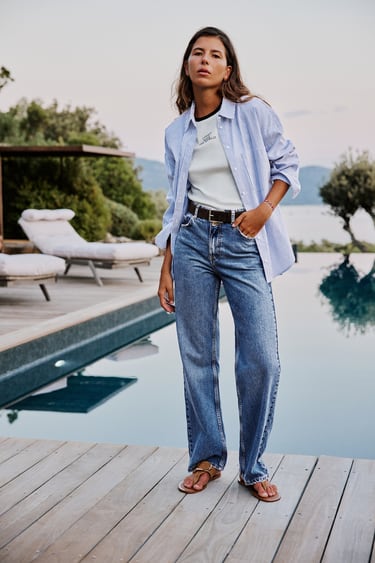 Image 0 of Z1975 HIGH-RISE STRAIGHT-FIT LONG-LENGTH JEANS from Zara