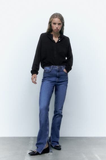 Image 0 of Z1975 HIGH RISE SLIM FLARE JEANS from Zara
