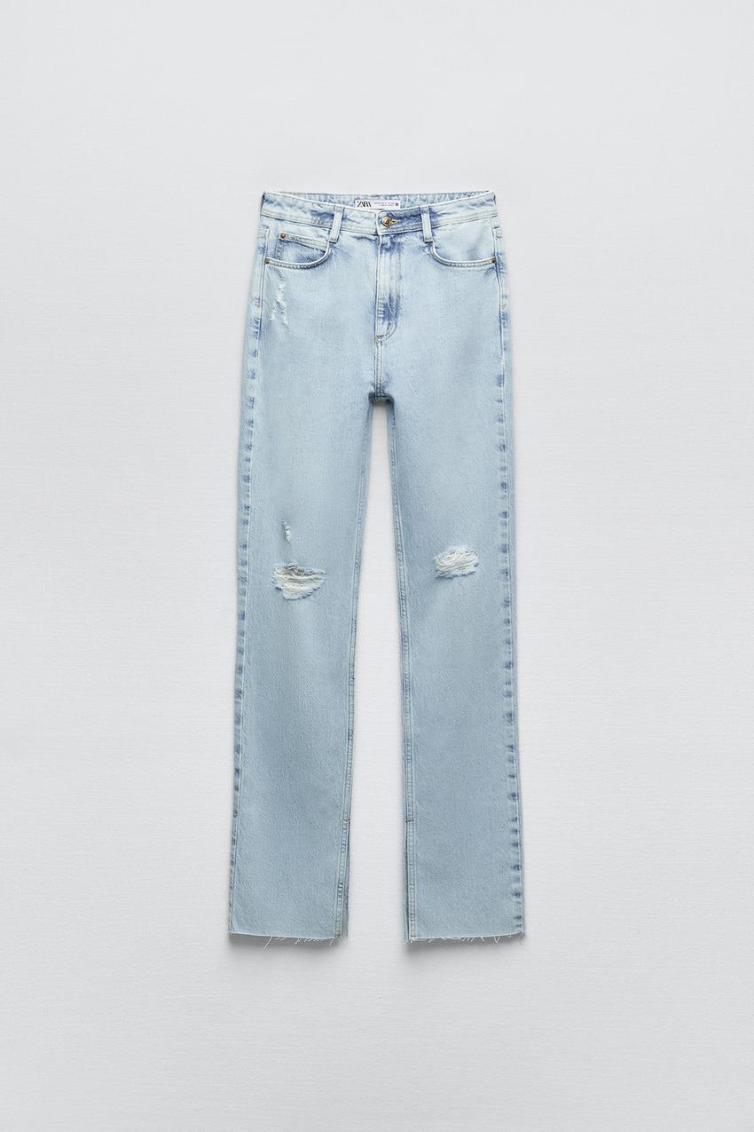 Zara z1975 flared ripped slim fit jeans Clearance