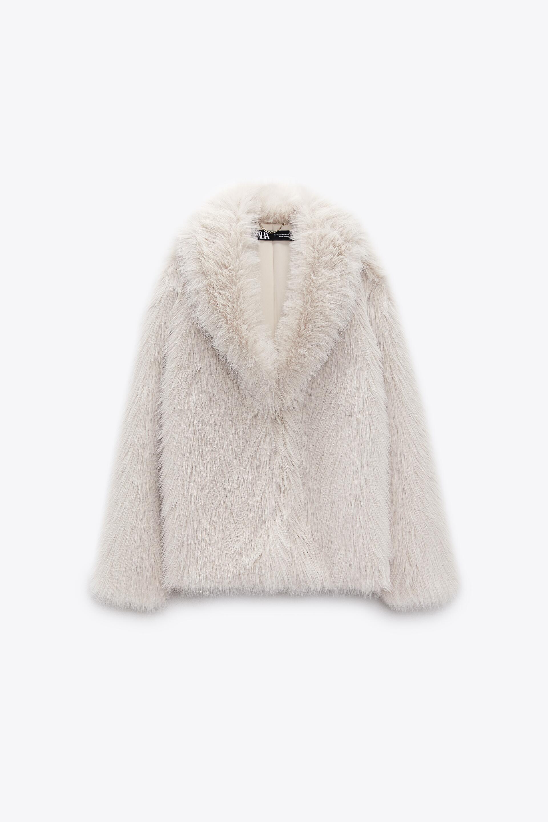 Faux fur coat zara Clearance