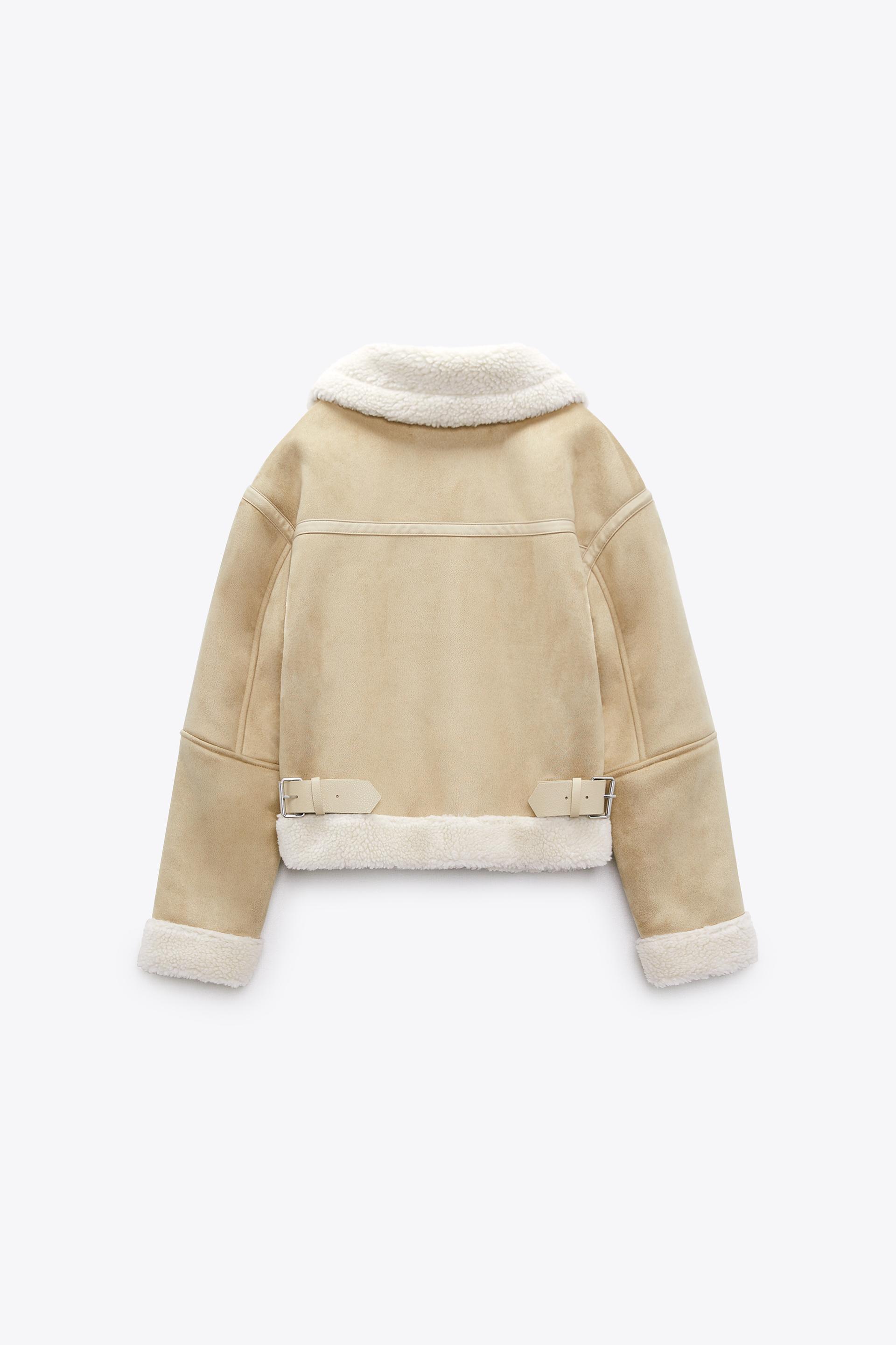 Zara double faced jacket white Clearance