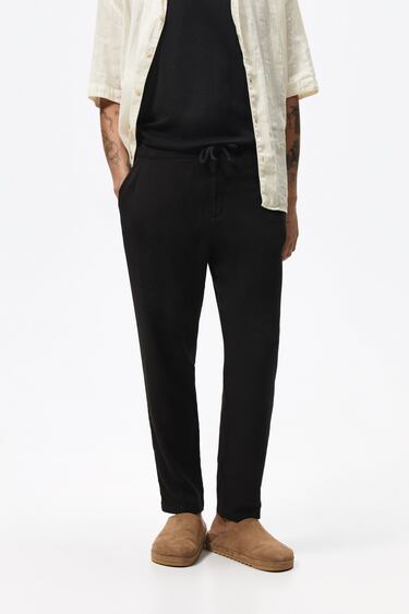 Image 0 of LINEN - VISCOSE TROUSERS from Zara