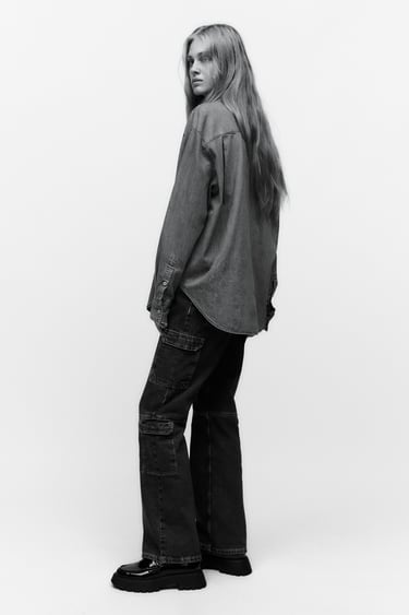 Image 0 of TRF CARGO JEANS WITH BELT from Zara