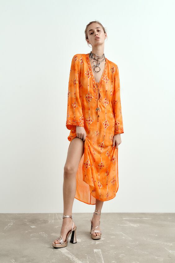 zara.com | Tunic Dress With Sequins - Limited Edition
