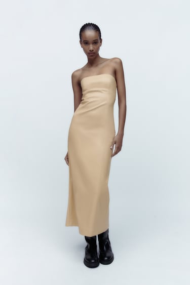 Image 0 of FAUX LEATHER DRESS from Zara