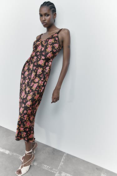 Image 0 of PRINTED CAMISOLE DRESS from Zara