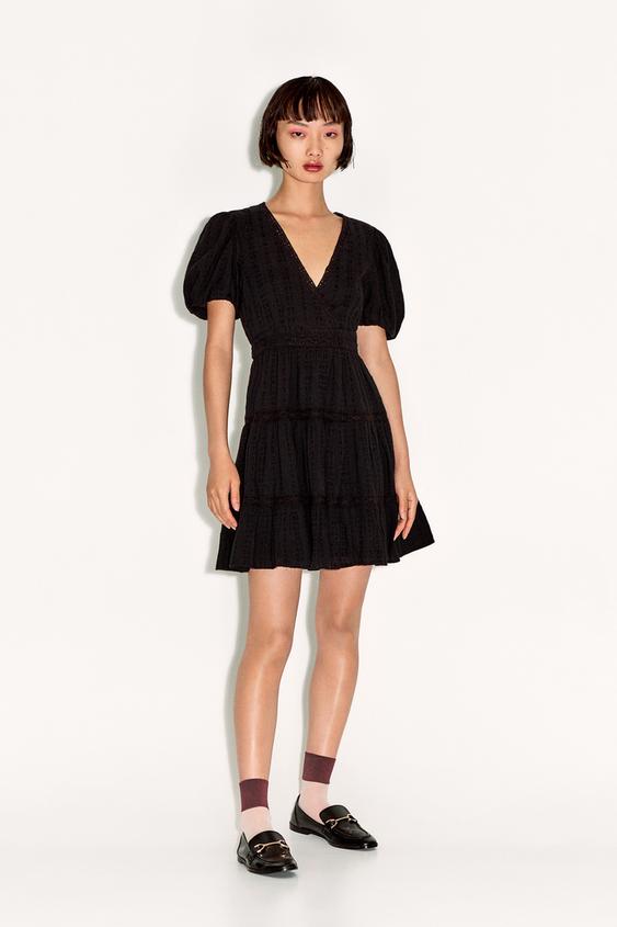 レーストリムワンピース ブラック Zara Japan 日本 レーストリムワンピース ブラック Zara Japan 日本