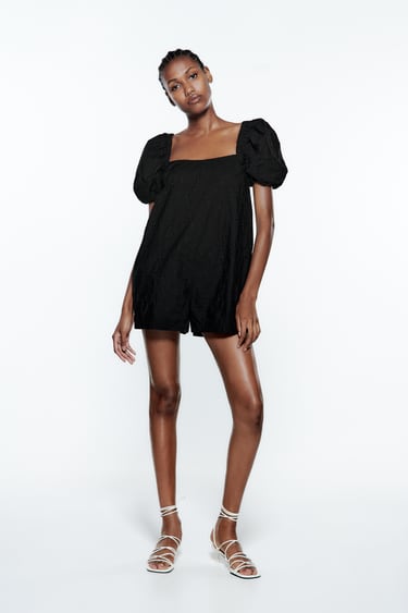 Image 0 of PLAYSUIT WITH CUTWORK EMBROIDERY from Zara