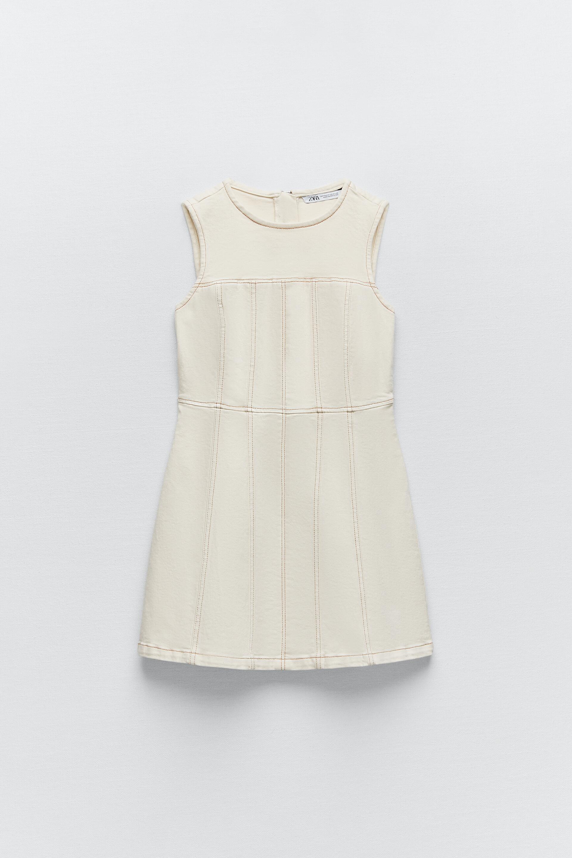 シーム入りミニ丈ワンピース エクリュ Zara Japan 日本 シーム入りミニ丈ワンピース エクリュ Zara Japan 日本