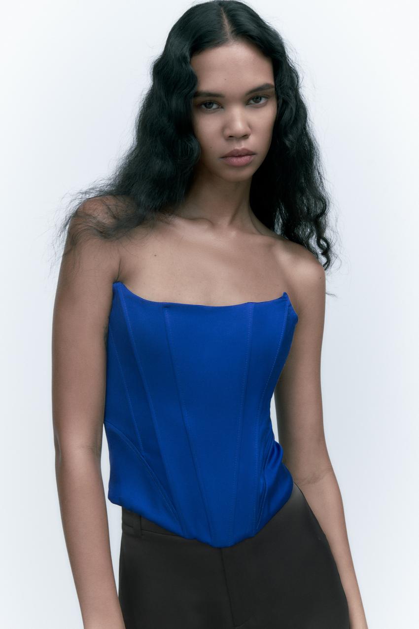 Zara blue corset top Clearance