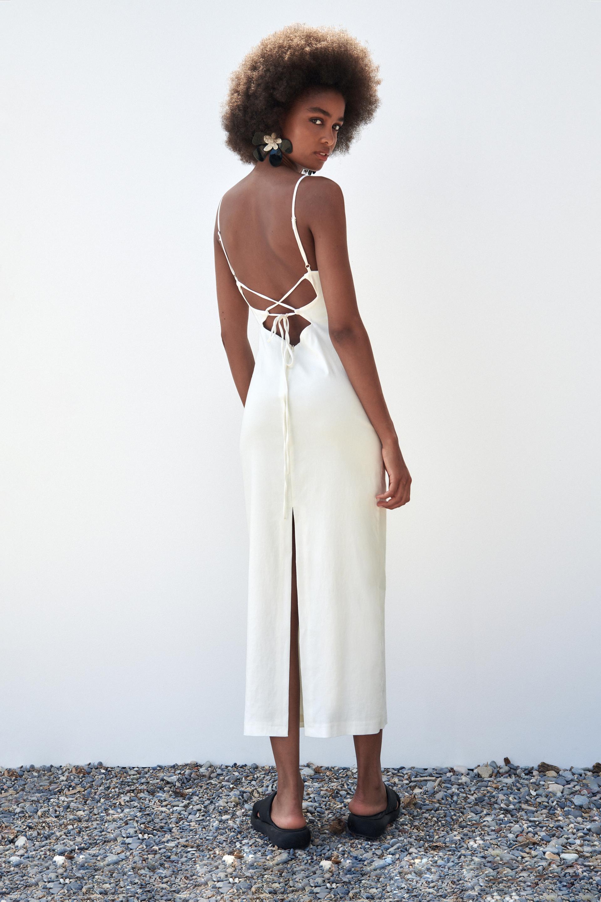 VESTITO MISTO LINO CON CUT OUT - Écru | ZARA Italia / Italy