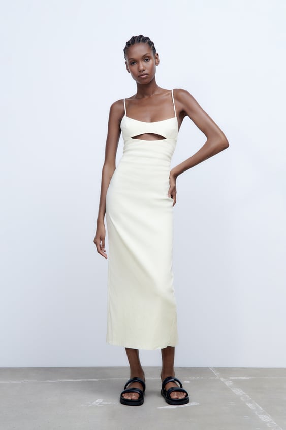 zara.com | Linen blend dress with cut-out