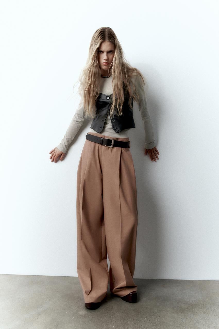 Pleated masculine trousers zara Clearance