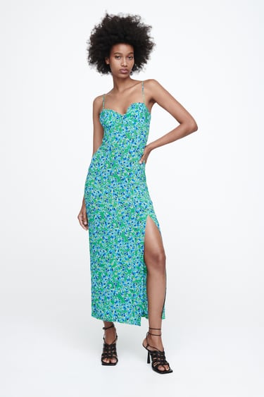 Image 0 of FLORAL PRINT CORSETRY-INSPIRED DRESS from Zara