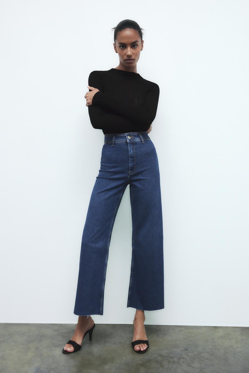 Marine straight zara jeans Clearance