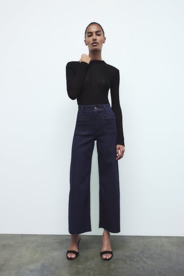 Image 0 of ZW THE PATCH POCKET MARINE JEANS from Zara