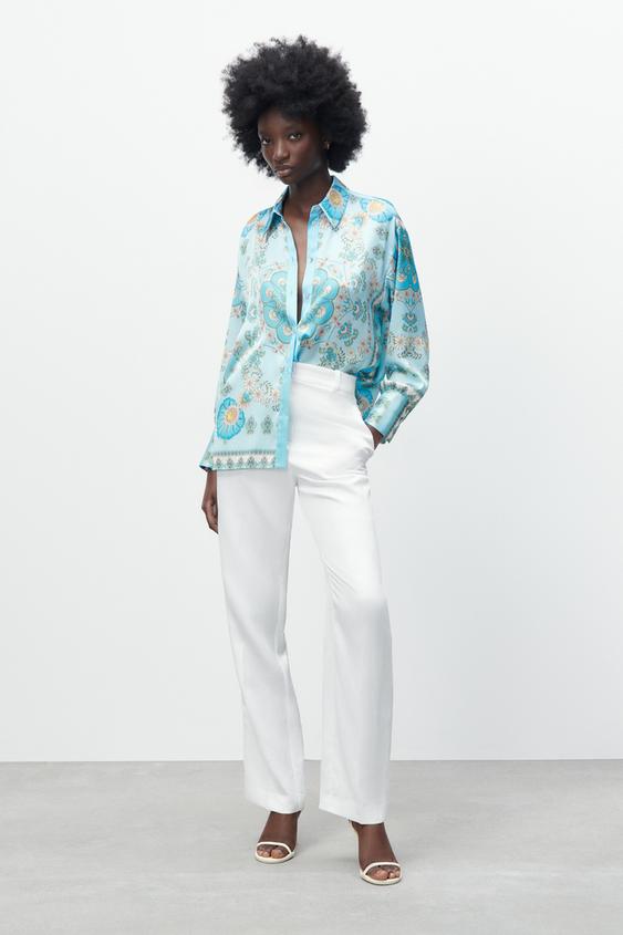 FLORAL PRINT FLOWING SHIRT 