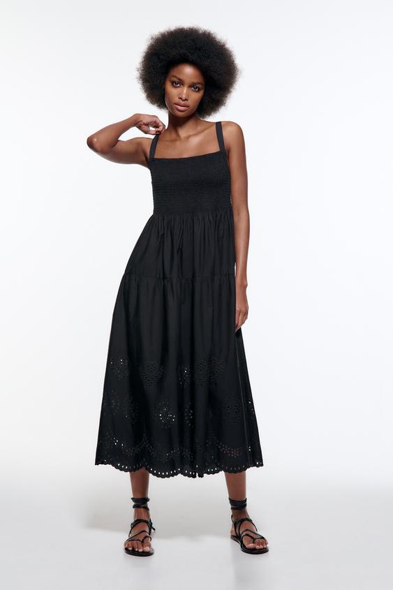 カットワーク刺繍ワンピース ブラック Zara Japan 日本 カットワーク刺繍ワンピース ブラック Zara Japan 日本