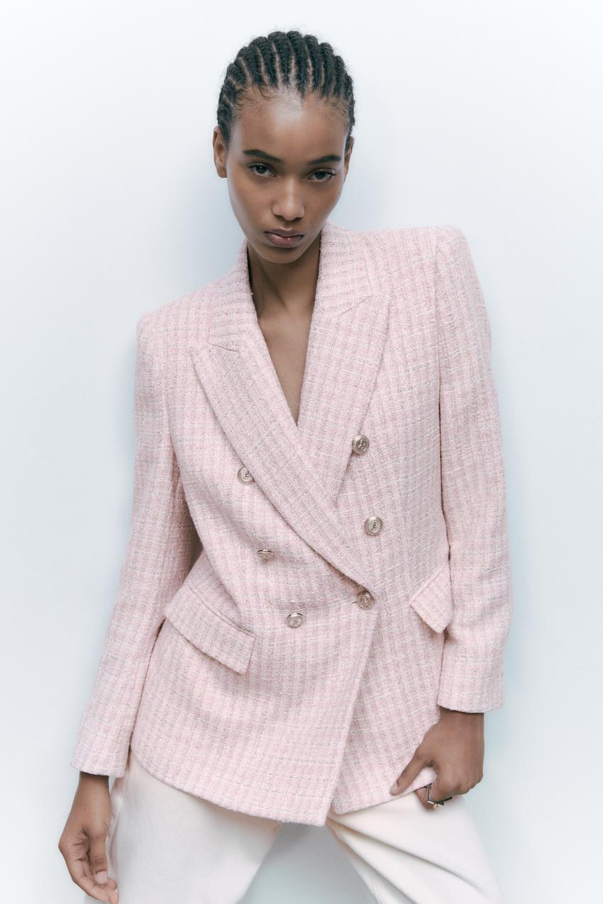 Zara double breasted pink blazer Clearance