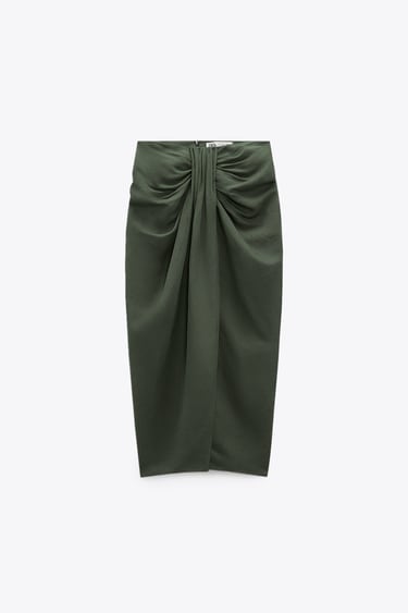 Image 0 of LINEN BLEND KNOTTED SKIRT from Zara