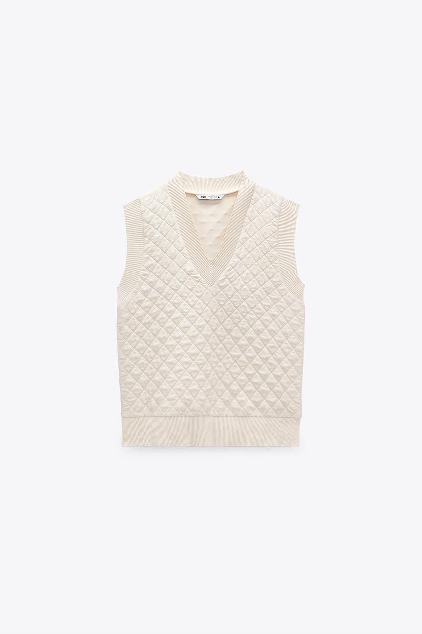 Zara gilet cream Clearance