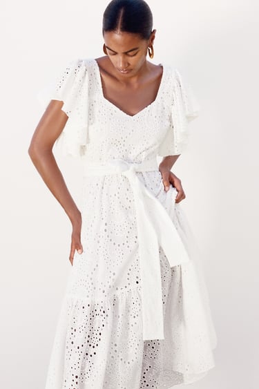 MIDI DRESS WITH CUTWORK EMBROIDERY