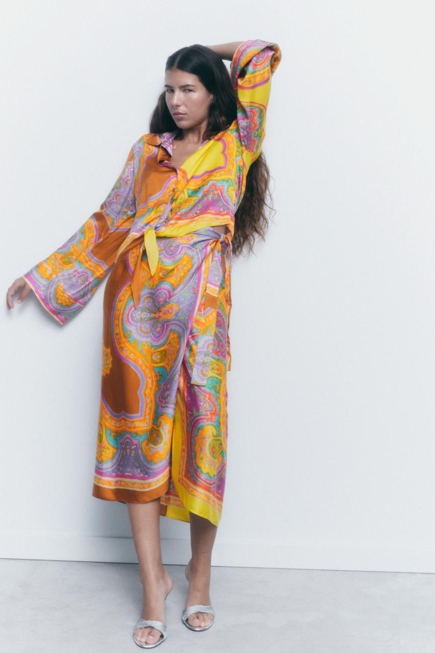 Zara printed draped skirt Clearance