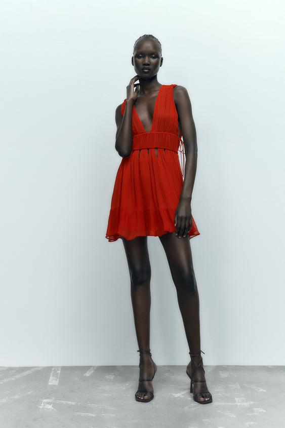 Burnt orange dress zara Clearance