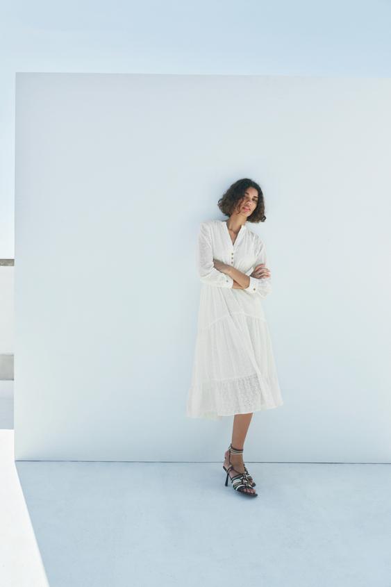 カットワーク刺繍ワンピース オフホワイト Zara Japan 日本 カットワーク刺繍ワンピース オフホワイト Zara Japan 日本