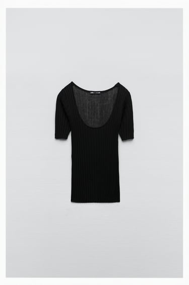 Image 0 of ROUND NECK T-SHIRT from Zara