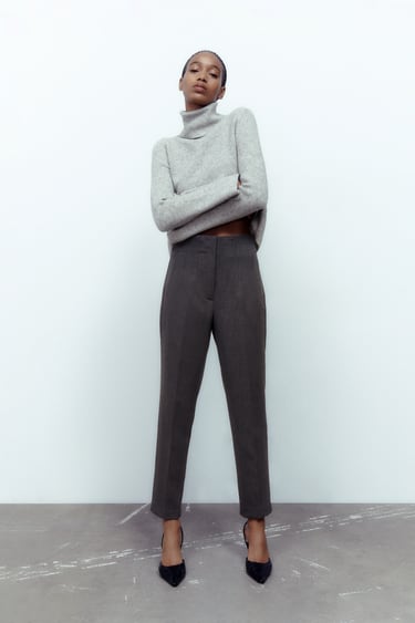 Image 0 of HIGH-WAIST TROUSERS from Zara
