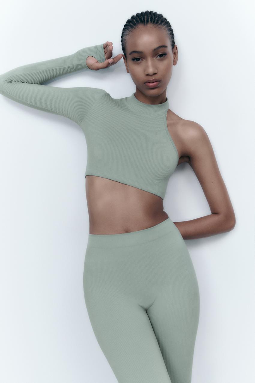 Seamless asymmetrical top zara Clearance