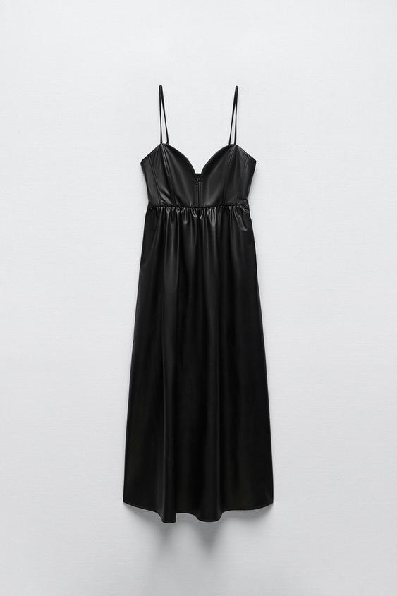 ネオレザー ワンピース ブラック Zara Japan 日本 ネオレザー ワンピース ブラック Zara Japan 日本