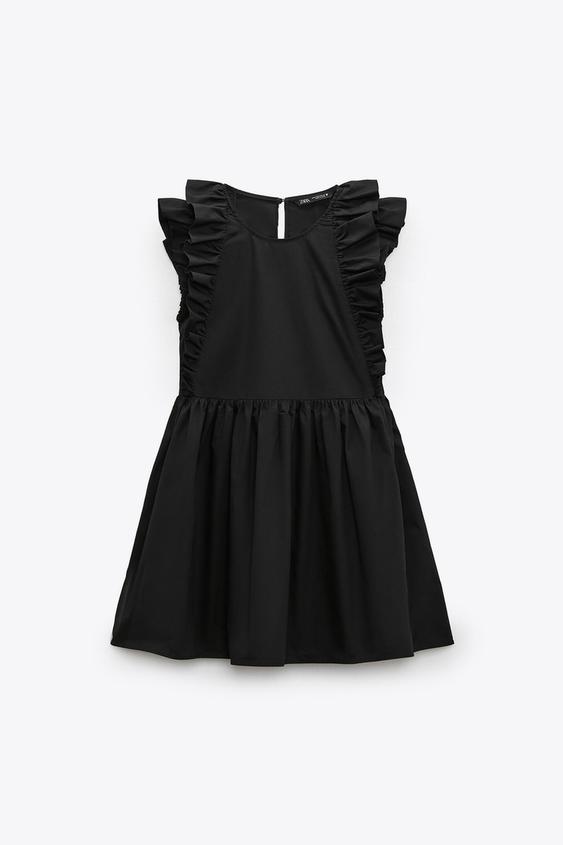 ショート丈フリルワンピース ブラック Zara Japan 日本 ショート丈フリルワンピース ブラック Zara Japan 日本