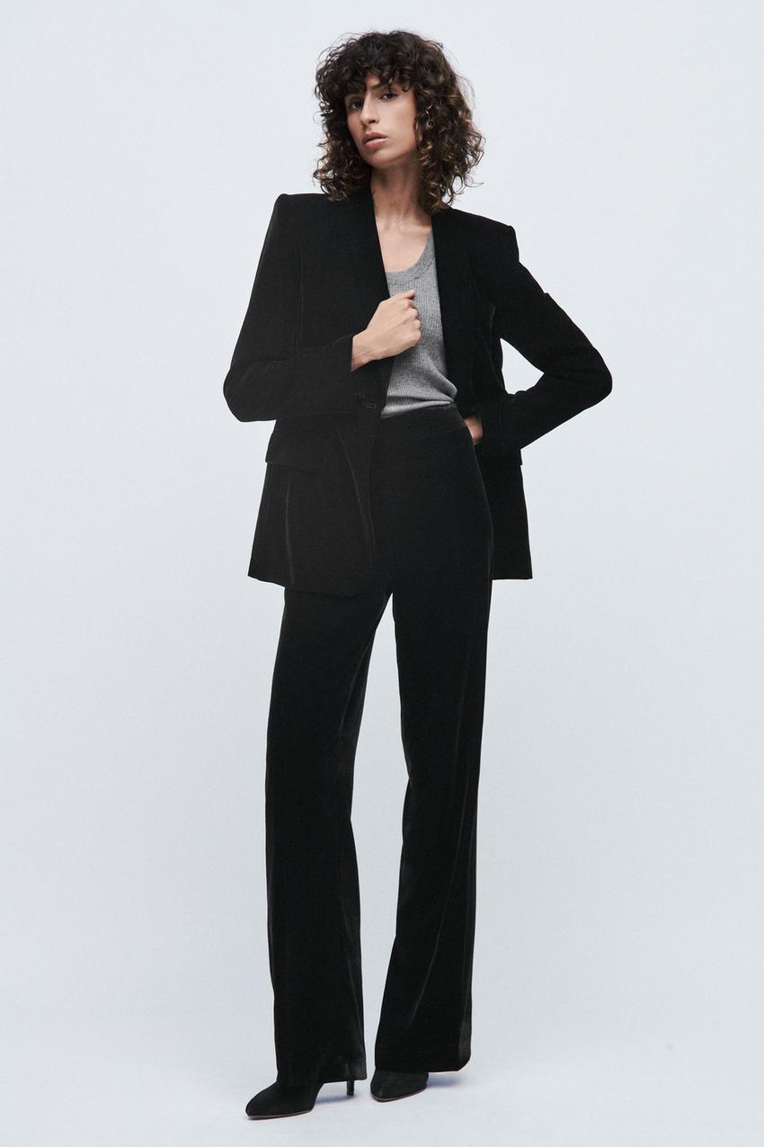 Velvet trousers zara Clearance