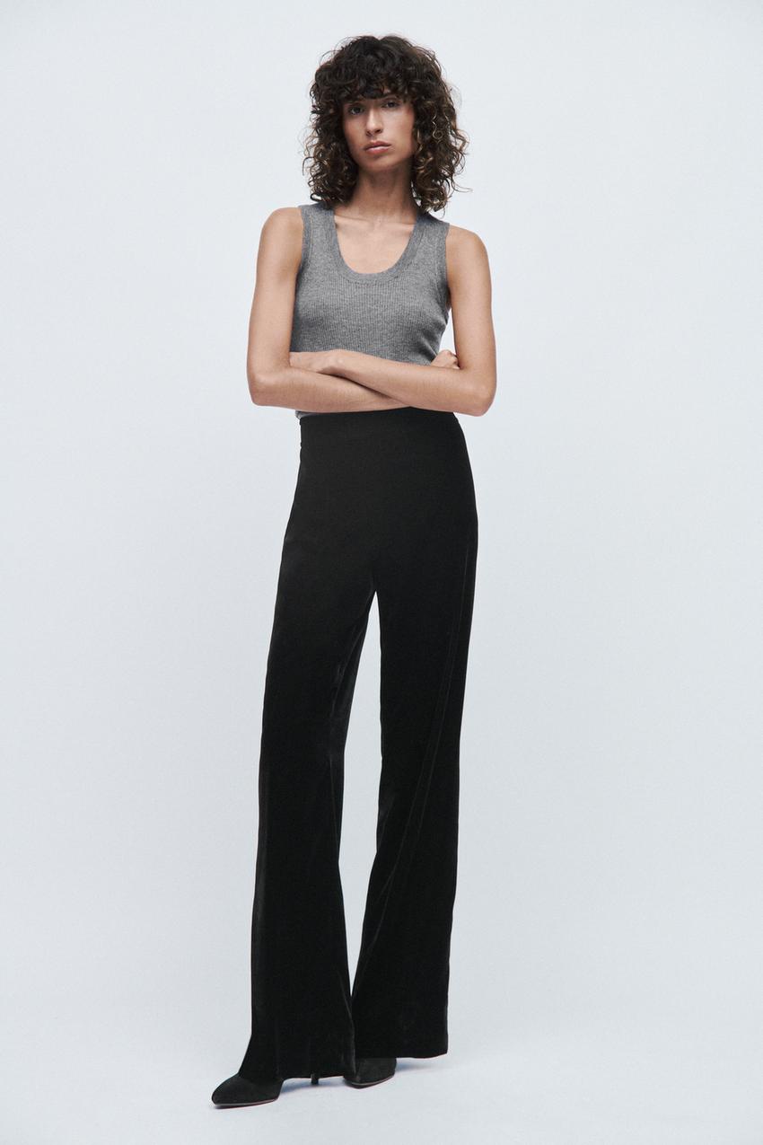 Velvet trousers zara Clearance
