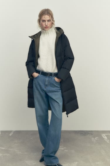 Image 0 of REVERSIBLE LONG PUFFER COAT from Zara