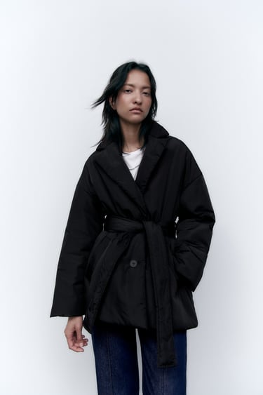 Image 0 of BELTED PUFFER JACKET from Zara