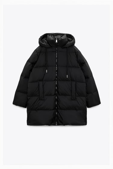 Image 0 of WATER AND WIND PROTECTION HOODED DOWN COAT from Zara