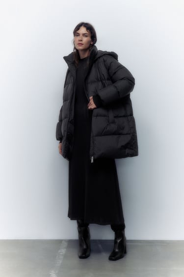Image 0 of HOODED PUFFER JACKET WITH WATER AND WIND PROTECTION from Zara