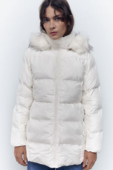 Image 0 of REMOVABLE HOOD WATER AND WIND PROTECTION PUFFER JACKET from Zara