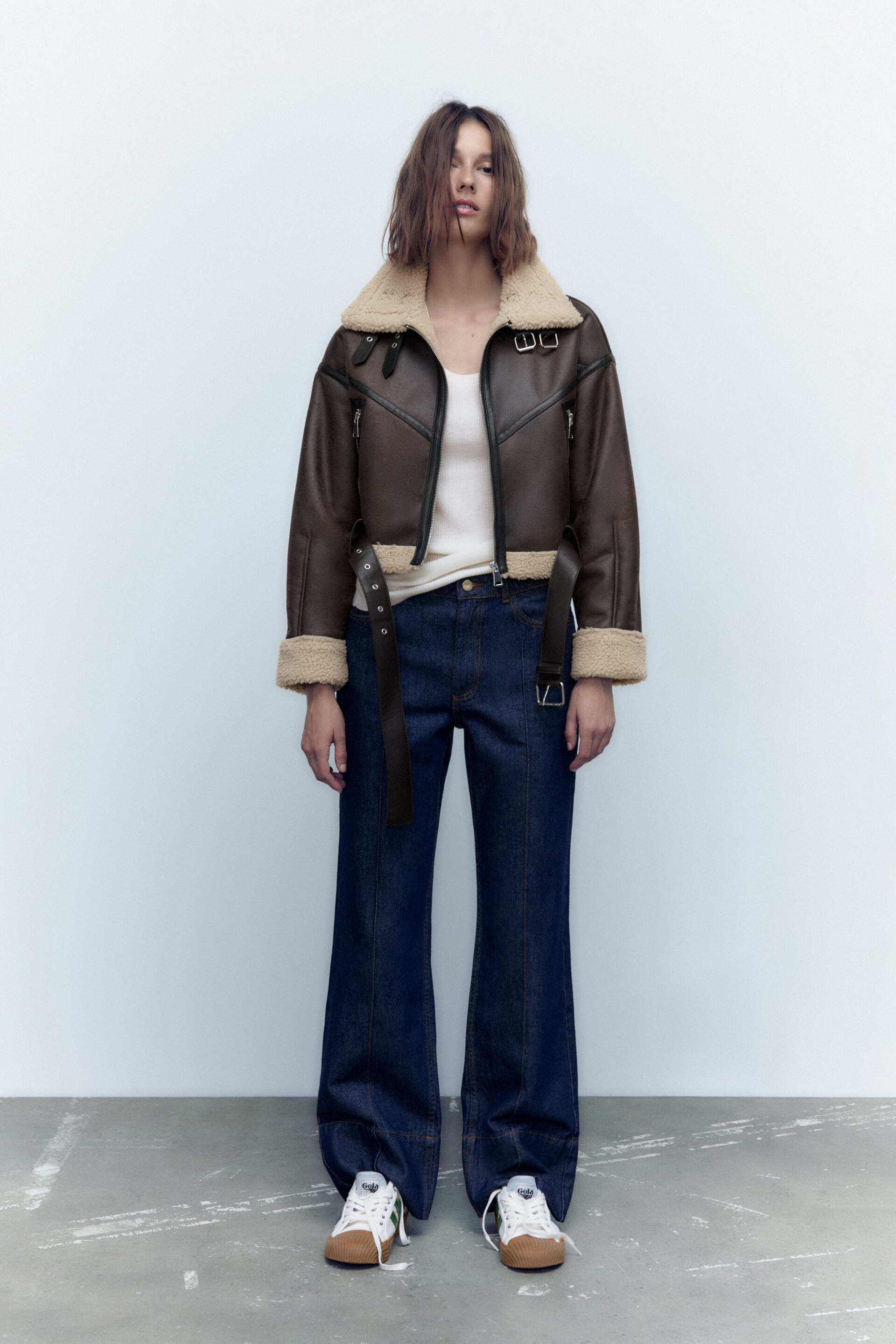 CROPPED DOUBLE-FACED JACKET WITH BELT