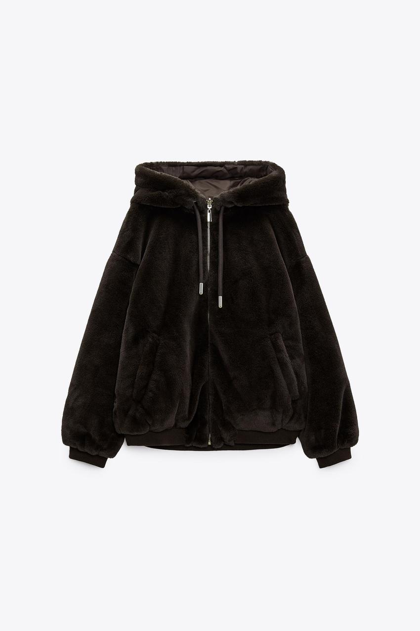 Zara faux fur reversible coat Clearance