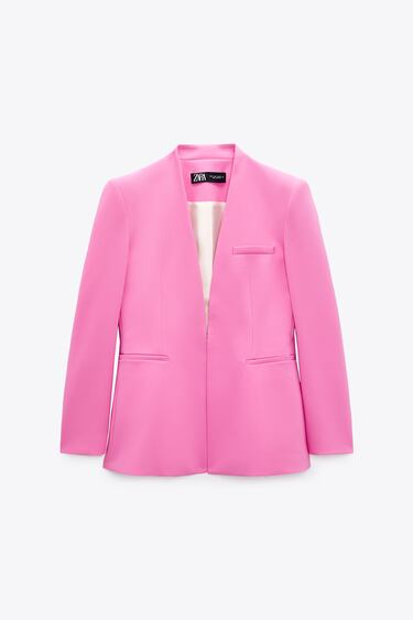 Image 0 of LAPELLESS FITTED BLAZER from Zara