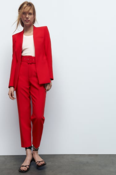 Image 0 of LAPELLESS FITTED BLAZER from Zara