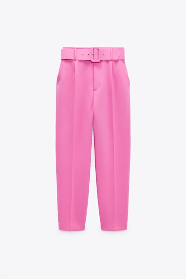 Image 0 of TROUSERS WITH LINED BELT from Zara